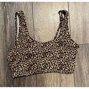 Super Sporty Black & Tan Animal Print Sports Bra